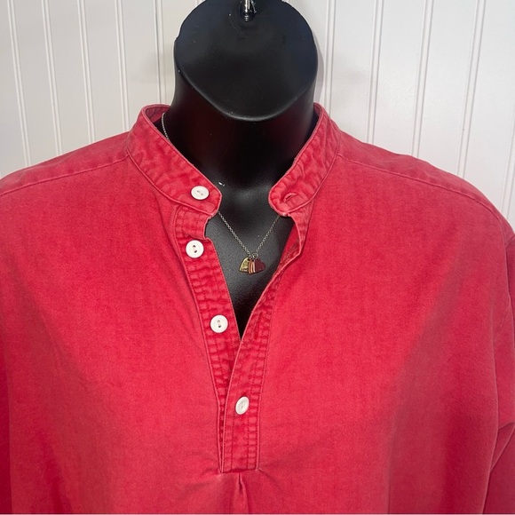 Red Casual Button Down Dress - Picture 2 of 5